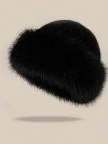 2件套毛绒帽子围巾套装，女士加厚防风耳罩围巾户外保暖帽 - 帽子+圍巾 - 查看 3