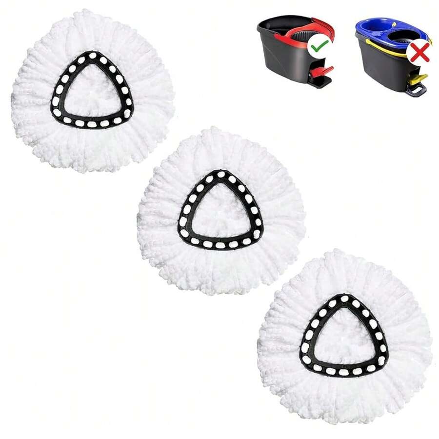 Mop Replace Head, Spin Mop Replacement Head Easywring 1-Tank System, Easy Cleaning, Microfiber, Machine Washable (3 Pack) - Gói 3 - Xem 1
