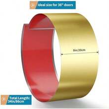 Placa Protectora de Acero Inoxidable para Puerta, 8" x 34" Placa de Empuje para Puerta, Placa Protectora Autoadhesiva para Puertas de 36" Interior o Exterior (Níquel Cepillado) - Aire - Ver 2