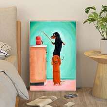 Dachshund Sausage Dog Art Poster Wall Funny Pet Dog Animal Picture Canvas Print For Living Room Home Decor Painting Gift Cuadros - 彩色 - 查看 5