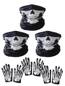 1/2/3/6pcs Unisex Skull Funny Face Mask, Balaclava Hat, Neck Gaiter, Suitable For Daily Riding, Party, Outdoor Activities, All Seasons - Multicolor - View 3