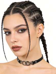 Punk Style PU Leather Fashion Choker, Ideal Gift For Birthday, Valentine's Day, Carnival - A - View 7