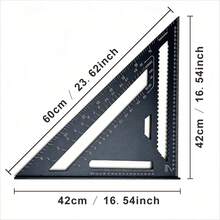 1 Pc Premium Aluminum 16-Inch Triangle Ruler: Accurate Angle Gauge For Professional Drawing & Workshop Applications,Woodworking, Construction & Art Design - one-size - View 13