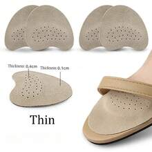 4pcs Sandals Anti-Slip Stickers Leather Forefoot Pad Women High Heels Pain Relief Insert Insoles Toe Cushion Foot Care Shoes Pad-ASDF - 杏色-6毫米 1對 - 查看 9