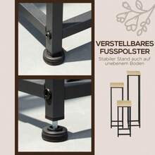 Outsunny 3-Piece Plant Stand Set, Flower Stool And Pot Holder, Steel, Black And Natural, For Garden And Balcony - Apricot - View 5