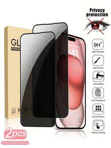 2片装隐私保护全屏钢化玻璃保护膜，兼容 17 Pro Max [6.9英寸]、17 Pro/17 Air/16 Pro Max/16e/15 Pro Max/14 Plus/13 Mini/12 Pro/11 Pro Max/XS Max等机型，屏幕防窥全屏手机保护膜 - 2個 - 查看 29