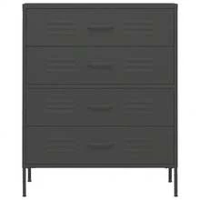 Cómoda vidaXL Antracita 80x35x101,5 cm Acero - Gris - Ver 1