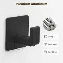 1-4Pcs Strong Adhesive Wall Hook Sticker Hanging Coat Rack Clothes Hanger Shower Robe Hook Kitchen Bathroom Towel Hooks Black - Black - View 4