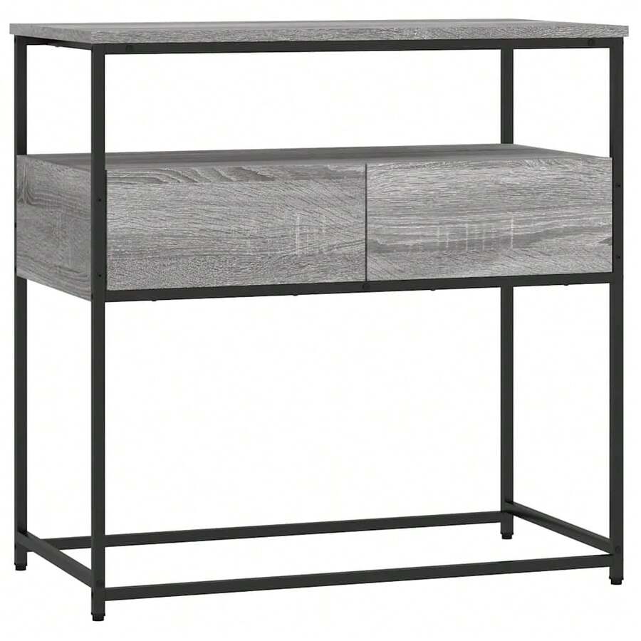 vidaXL Tavolo consolle sonoma grigio 75x40x75 cm ingegneria del legno - Grigio - Visualizzare 1
