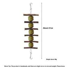 Rabbit Chew Toys, 3PCS Pet Chew Toys For Rabbit Chinchilla Hamster Molars Chew Toys Apple Sticks Grass Ball , Grass Cake Skewer For Hamster - màu nâu - Xem 2