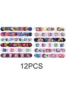12/24件套卡通人物、K-POP、爸爸圈、呆萌造型时尚纽扣手链，适合生日派对、毕业派对、节日派对装饰、小礼物、收藏玩具、手工套装 - 彩色 - 查看 10