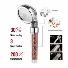 正品 StoneStream 过滤淋浴喷头，专为硬水设计。具备高压三档喷淋模式和手持花洒。这款注入矿物质的软水淋浴喷头可去除氯和氟化物，滋养干燥的头发和肌肤。 - 彩色 - 查看 9