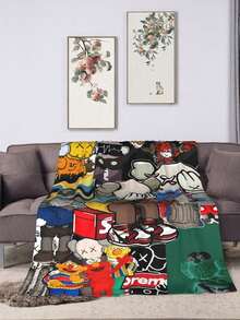 Kawss Kawaii Kaw  Blanket Super Soft Flannel Blanket Lightweight Warm And Comfortable Blanket Adult Gifts For All Seasons No Linting, Machine Washable - màu đen - Xem 1