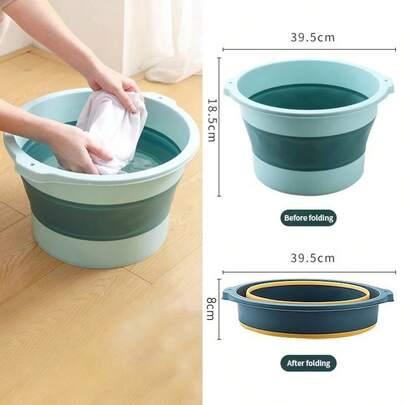 Foot Soak Basin, Portable Foot Therapy Tub, Plastic Foot Soak Basin, Foldable Foot Therapy Basin, Foldable Bathtub, Laundry Basin, Washing Basin, Space-Saving Storage Container, Portable Foldable Silicone Basin, Foldable Wash Basin, Foot Soak Bucket, Home & Knee-Deep Bucket, Travel Portable Foot Wash Basin, Foldable Massage Foot Spa Basin, Foot Care Tools, Home Supplies