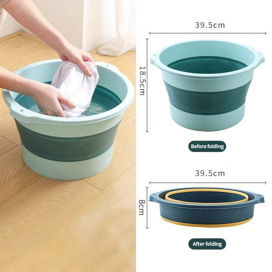 Foot Soak Basin, Portable Foot Therapy Tub, Plastic Foot Soak Basin, Foldable Foot Therapy Basin, Foldable Bathtub, Laundry Basin, Washing Basin, Space-Saving Storage Container, Portable Foldable Silicone Basin, Foldable Wash Basin, Foot Soak Bucket, Home & Knee-Deep Bucket, Travel Portable Foot Wash Basin, Foldable Massage Foot Spa Basin, Foot Care Tools, Home Supplies