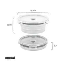 Collapsible Silicone Food Storage Containers With Lids, Freezer & Dishwasher , Foldable Lunch Box For Camper, Leftovers, Snacks, Meals, White - Transparent White Lunch Box - View 18