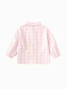 Balabala 女童格子衬衫，男女皆宜的可爱春季长袖上衣 2026 - 紅色調 - 查看 5