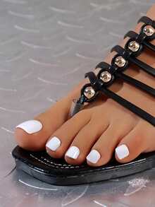 Women's New High Heel Sandals With Criss-Cross Straps, Suitable For Daily Casual Wear, Black Open Toe Low Heel Comfortable Slippers - Black - View 8