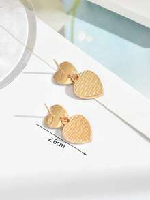 1 Pair Minimalist Small Random Heart Sequin Stud Earrings For Women - Silver - View 5