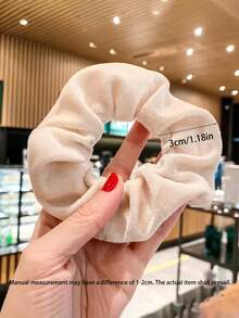 3pcs Women's Autumn/Winter Velvet Hair Accessories, Solid Color Velvet Scrunchies, High Elastic Large Ponytail Holders, Elegant And Versatile Hair Ties, Suitable For Daily Use (Random Color) ,Scrunchy Hair Ties Elastic Band - Multicolor - View 2