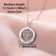 1件装女士时尚定制姓名项链，精致姓名吊坠，刻有英文姓名，不锈钢饰品，家族树吊坠，适合庆祝节日、宴会、婚礼，也是送给她的节日、生日、周年纪念日定制礼物。 - 多色2 - 查看 8