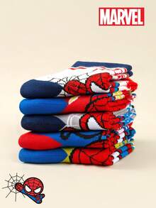 1/5 Pairs Marvel Spider-Man Kids Socks, Superhero Pattern, Breathable & Soft, Boys & Girls, Casual Everyday Wear/Party Gift/Easter/Spring/Summer - Multicolor - View 7