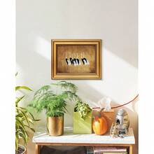 VIYYIEA Vintage Gold Framed Wall Art For Living Room, Cranes Canvas Prints Home Decor, Oil Painting Picture, Bedroom Wall Decor Gifts For Friends Or Family -[Seven Cranes]-(10L X 8W) - [七鶴] - 查看 7