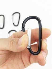 5/10pcs Size 5 Aluminum Alloy D-Ring Carabiners, Spring Loaded Hooks For Bags, Backpacks, Keys - Multicolor - View 6