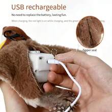 USB Rechargeable Electric Simulated Sparrow Cat Toy, Interactive Vibrating Rotating Wing With Realistic Bird Sounds, Feather Tail Cat Teaser Toy, Self-Entertainment & Hunting Interaction - Multicolor - View 6