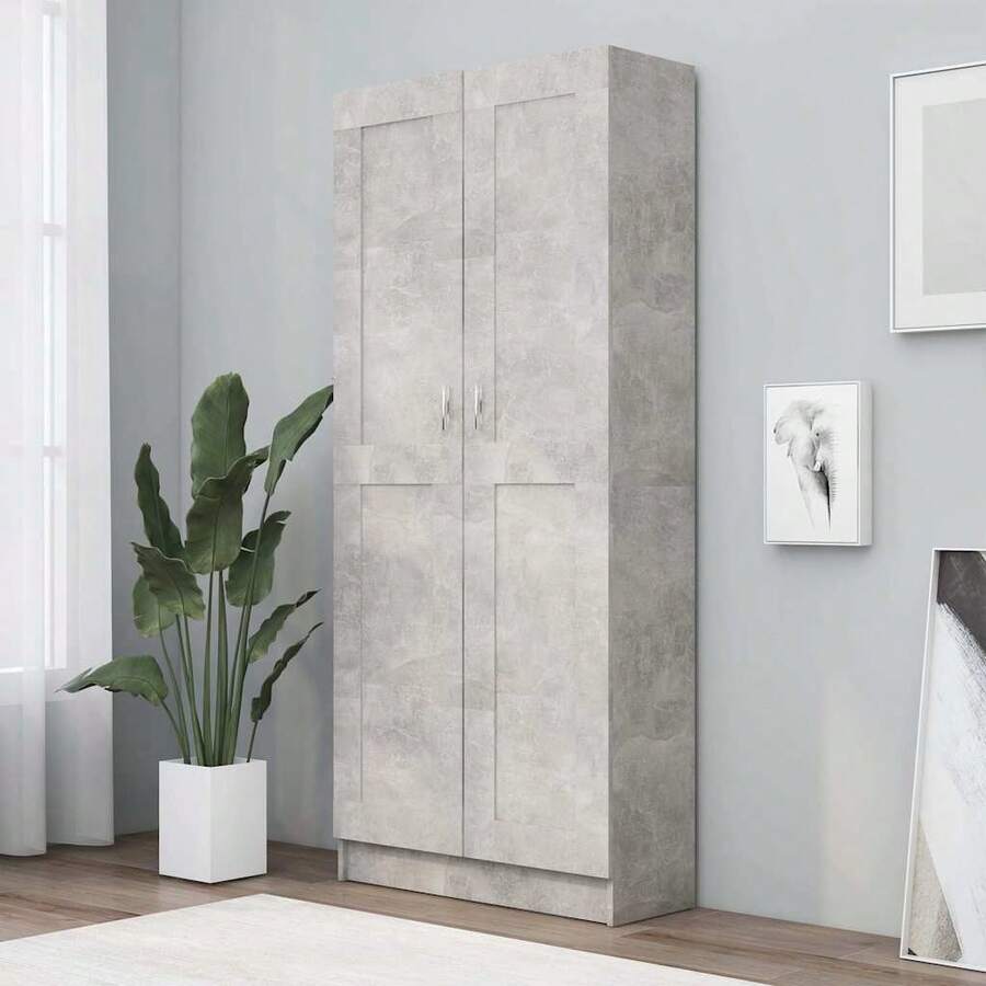 vidaXL Bibliothèque Gris béton 82,5x30,5x185,5 cm Legno d'ingegneria - Grigio - Visualizzare 1