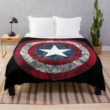 Shield Comic Art Throw Blanket - Ultra Soft Flannel Blanket For Couch, Bed And Superhero Decor, Vibrant Graphic Design, Cozy Gift For Fans And Avengers Collectors - Màu sắc hình ảnh chính - Xem 1