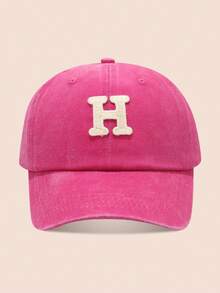 1顶紫红色儿童棒球帽，印有26个字母，水洗棒球帽，适合男婴女婴，适合户外日常佩戴，防晒 - 水溶-玫紅水洗棒球 - 查看 27