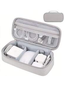 Customizable Digital Accessories Storage Bag, Support Custom Text/Image. Personalized Universal Travel Cable Organizer Bag For Organizing Electronics; Multi-Functional Portable Power Bank Storage Bag, Also Suitable For Phone Cases. - Multicolor - View 6