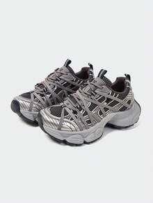 MASKERT Women's Multifunctional Fashionable Casual Shoes, Women's Thick Soled Height Increasing Casual Shoes, Running Sports Shoes, Daily Matching Casual Shoes - Dark Grey - View 2