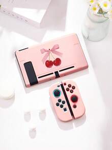 1个简约纯色樱桃图案保护壳，兼容Switch 2 (2025)、Switch 2/Switch NS/Switch OLED/Lite，Switch游戏机配件，全套，含收纳袋，Switch玩家的最佳礼物 - 彩色 - 查看 23