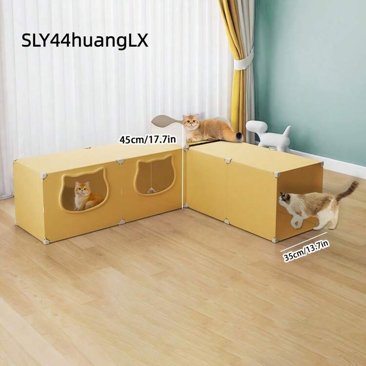 Cat Tunnel Cat Bed Cat Toy Maze Crawl Tunnel, Suitable For All Seasons, Extended Small Cat Villa Cat House - Multicolor - View 1