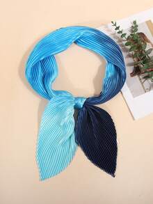 1pc 90cm Women's Solid Color Crinkle Chiffon Scarf, Women's Bandana & Square Scarf, Accessory For Hair, Headband, Hairband, Abaya, Suitable For Beach, Vacation And Daily Life, Adding Highlights To Your Style - Blue - View 2