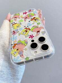 SPONGEBOB 1 pieza Funda de teléfono a prueba de golpes con estampado de caricatura de medusa y Bob Esponja, compatible con Samsung/Apple 17/16/15/14/13/12/11 Pro Max/12 Pro/14 Plus y otros modelos - Multicolor - Ver 3