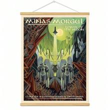Meksular Middle Earth Landscape Wall Art Prints, Canvas Painting, Fantasy Posters, Wall Pictures, For Travel Gift, Office Home Decor, Bedroom Living Room Wall Decor, 21L\ X 16W\, Framed - 米那斯魔窟 - 查看 1