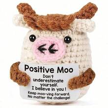 Positive Crochet Cat Mini Animal Emotional Cheer Up Support Gifts, Funny Crochet Mini Handmade Cat For Women Men Friends Mom Daughter Son, Plush Duck Shark Penguin Decorative Ornaments, Birthday Christmas Decor Graduation Gifts - 彩色 - 查看 7