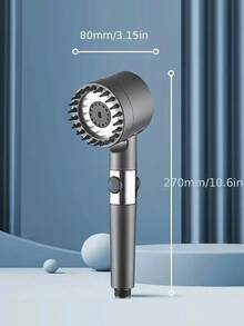 Cabezal de ducha de mano de alta presión con 3 modos y función de masaje, cabezal de ducha de masaje con cierre de un solo toque y 12 filtros de repuesto, montado en la pared, material de ABS con superficie pulida, diseño redondo, estilo minimalista moderno, adecuado para baños de casa y hotel, accesorio esencial para baños modernos y autocaravanas, mejora tu baño para una experiencia de baño tipo spa, opción de regalo ideal - Multicolor - Ver 4