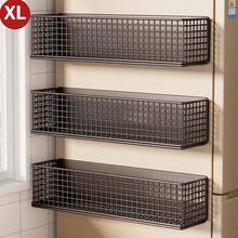 Magnetic Basket Refrigerator Storage Rack, Laundry Room Storage Organizer Rack, Iron Art Storage Rack With Hanging Board Accessories, Suitable For Refrigerators, Microwaves, Washing Machines, Refrigerator Organization, Magnetic Refrigerator Storage, Magnetic Baskets For Refrigerators, Heavy-Duty Magnetic Structure, Home Storage Rack, Shelf Baskets. - Multicolor - View 6