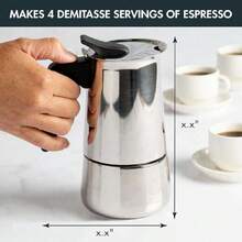- Cafetera exprés de acero inoxidable para 4 tazas,37856259 - Gris Claro - Ver 6
