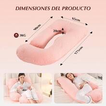 mhjAlmohada Embarazo en Forma de G Almohada de Maternidad Lateral para Embarazadas Pregnancy Pillow de Algodón Comodidad Ergonómica y Transpirable Ideal para Dormir Leer y Actividades de Ocio Rosasleeping Bags - 219242124 - Ver 6