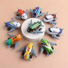 10 Pieces Mini Airplane Set - Pullback Mini Cartoon Airplane Toys, Birthday Party Gifts, Carnival Gifts, School Rewards, Colorful Can Fillers, Pinata Gift Bags, Christmas Filling Toy Gift Boxes - Multicolor - View 12
