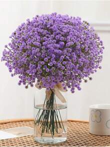 20/10/1 支人造满天星，约 11 英寸/28 厘米长，适用于桌面装饰、情人节、母亲节礼物、新娘捧花、生日、毕业典礼、派对、送她的礼物、家居装饰、房间装饰、DIY 花束、情人节鲜花、浴室装饰、花园装饰、婚礼、母亲节等场合。 - 紫色 - 查看 4