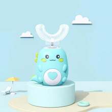 U-Shaped Electric Toothbrush Set, Smart Timer, 3 Cleaning Modes, 360° Auto Brushing, 2 Replaceable Brush Heads, IPX7 Waterproof, Cartoon Dinosaur Design, USB Rechargeable, Suitable As Christmas, Thanksgiving, Birthday Gift For Family And Friends - Multicolor - View 17