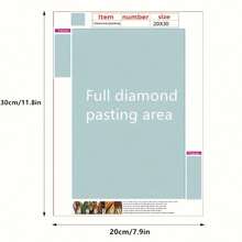 1pc 20*30cm/7.87*11.8in Diamond Painting Kit, Adult Diamond Art Kit Full Drill Diamond Dot Painting 5D DIY Diamond Art And Craft Home Wall Decor Gift, Cat Diamond Art Set - Multicolor - View 3