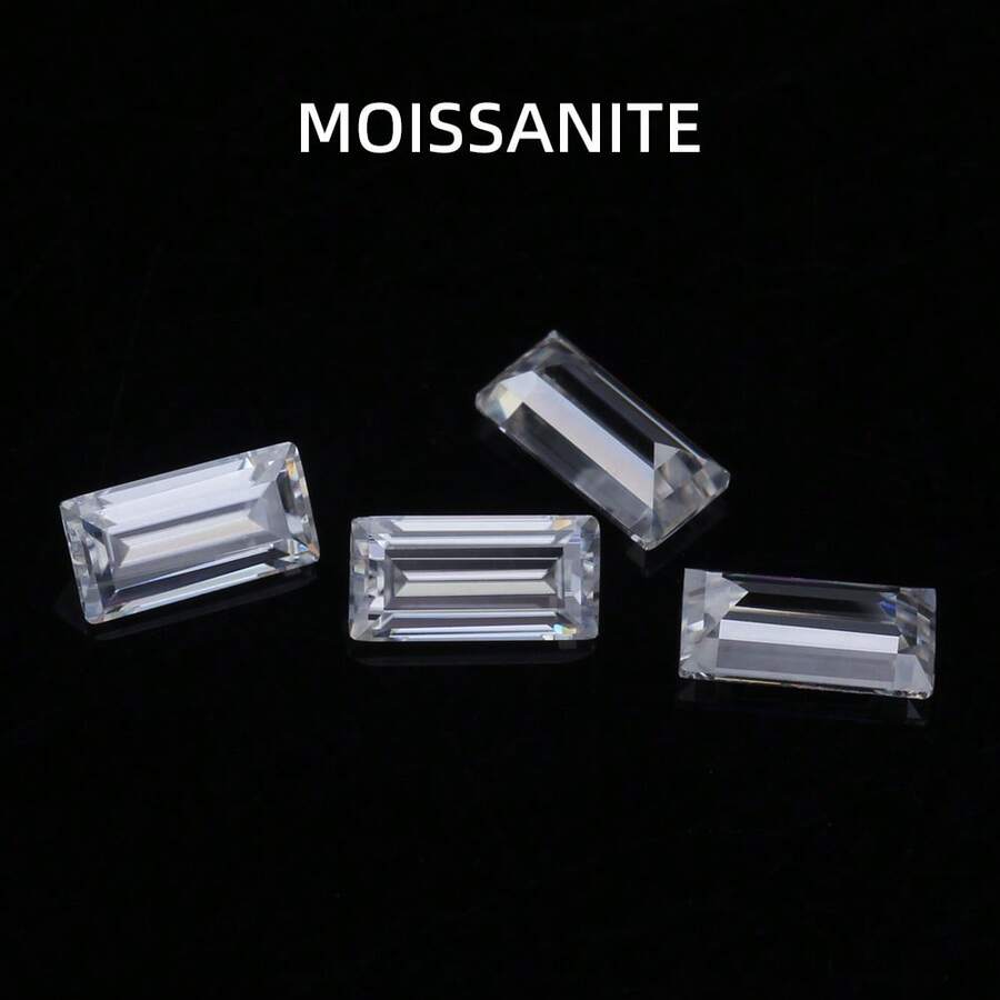 Rectangular Right Angle Moissanite, Right Angle Cut, Suitable For Making Pendants, Necklaces, Rings, Stud Earrings, Earrings, Jewelry Loose Stones