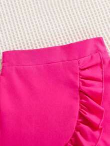 少女卡通印花短袖上衣和荷叶边半裙两件套 - 白色 - 查看 6